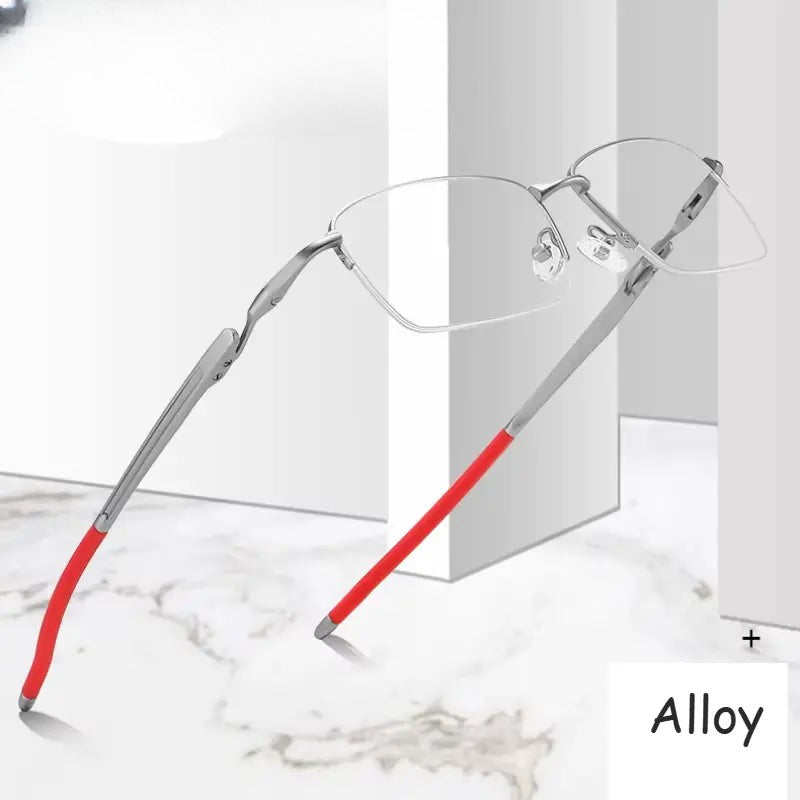 Unisex Square Semi-Rimless Acetate Prescription Glasses 952181 — view 1 | Rx Spectacle
