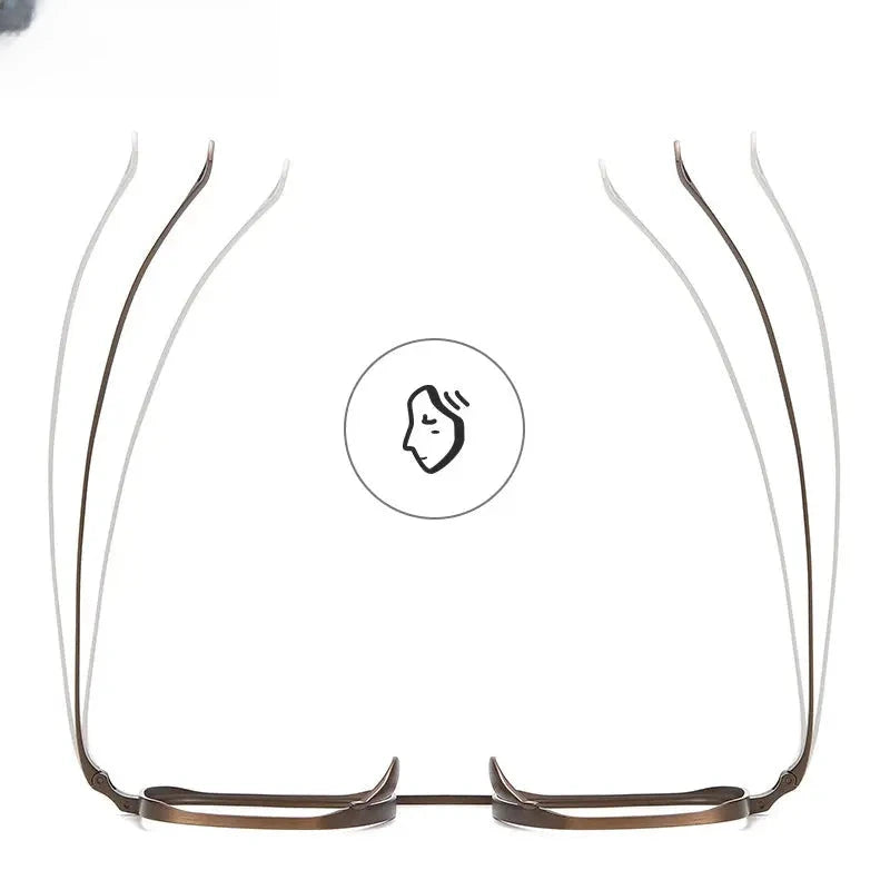 Unisex Square Full Rim Titanium Double Bridge Reading Glasses 49501 — view 4 | Rx Spectacle