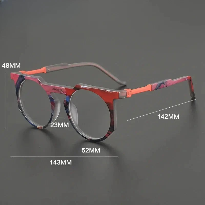 Unisex Browline Full Rim Acetate Prescription Glasses G9399 — view 2 | Rx Spectacle