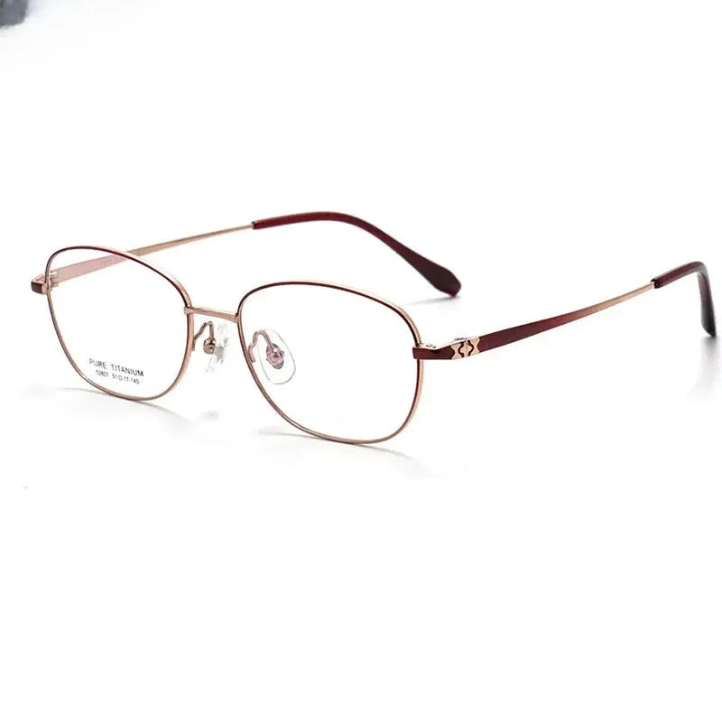 Women's Oval Full Rim Titanium Prescription Glasses 852807 — view 5 | Rx Spectacle