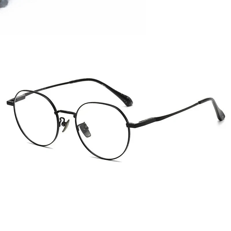 Women's Round Full Rim Titanium Flat Top Prescription Glasses 61008 — view 4 | Rx Spectacle