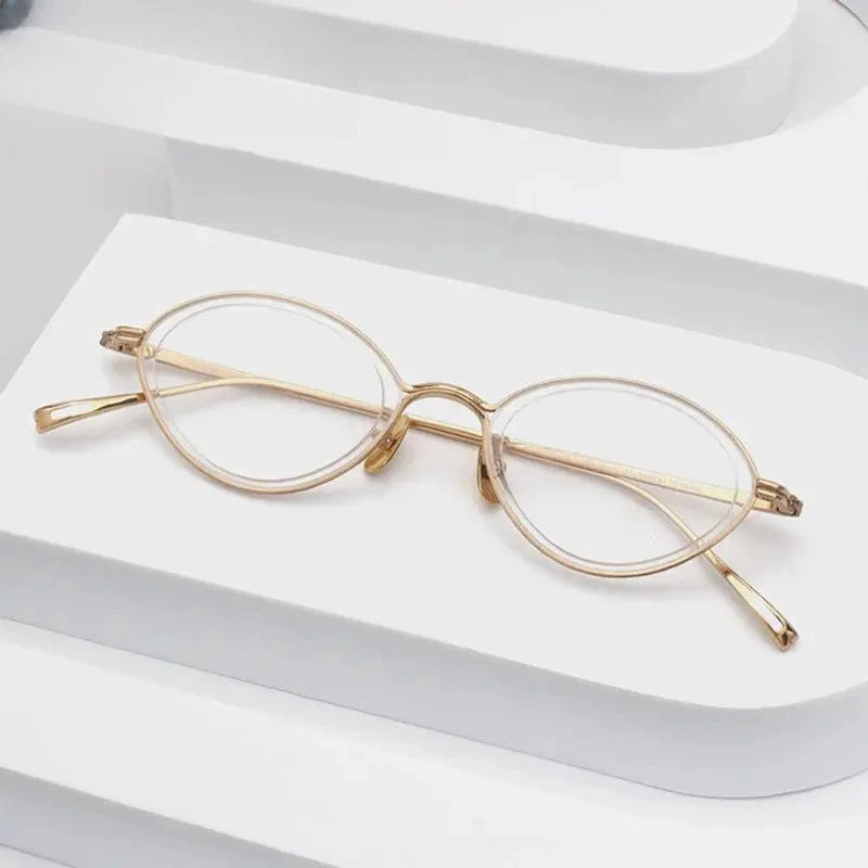 Unisex Oval Full Rim Titanium Prescription Glasses 80020 — view 5 | Rx Spectacle