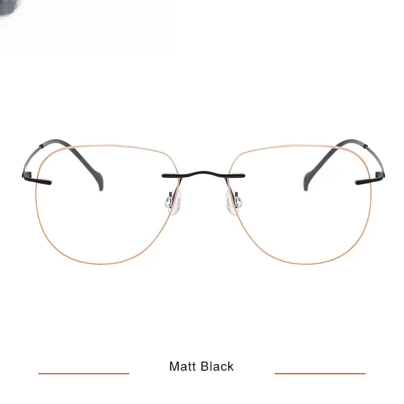 Women's Oval Rimless Titanium Flat Top Prescription Glasses 316007 — view 5 | Rx Spectacle