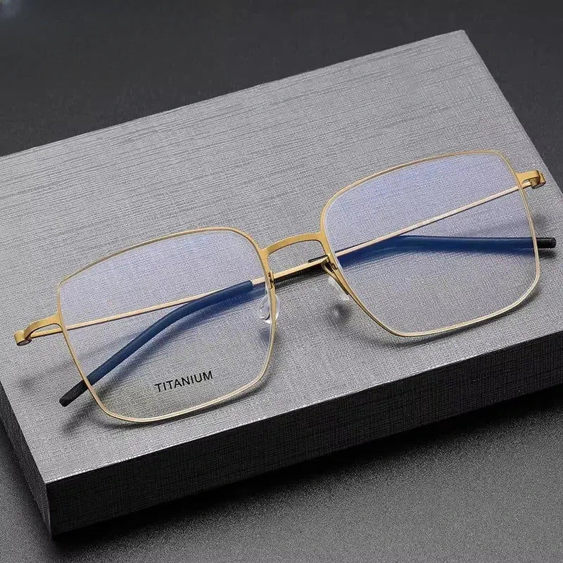 Square Semi-Rimless Titanium Prescription Glasses 65511 — view 1 | Rx Spectacle