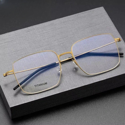 Square Semi-Rimless Titanium Prescription Glasses 65511 — view 1 | Rx Spectacle