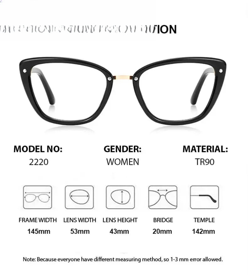 Women's Cat Eye Full Rim Titanium Prescription Glasses 62220 — view 2 | Rx Spectacle