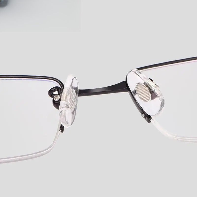 Men's Square Semi-Rimless Titanium Prescription Glasses 8961 — view 8 | Rx Spectacle