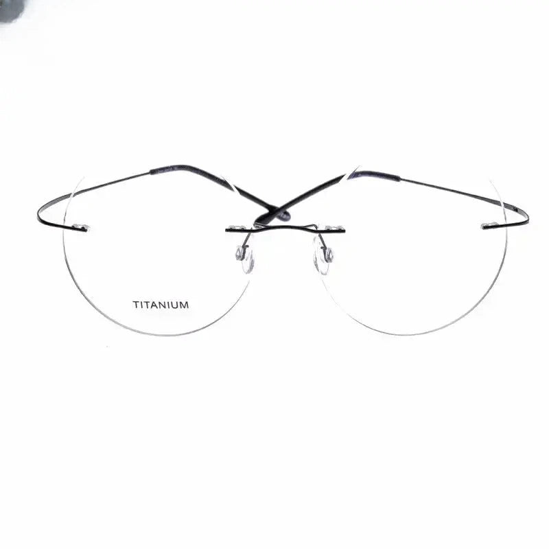 Unisex Oval Rimless Titanium Prescription Glasses 96134 — view 1 | Rx Spectacle