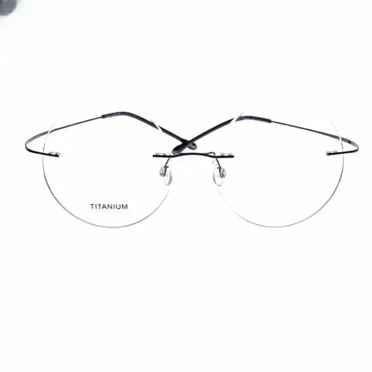 Unisex Oval Rimless Titanium Prescription Glasses 96134 — view 1 | Rx Spectacle