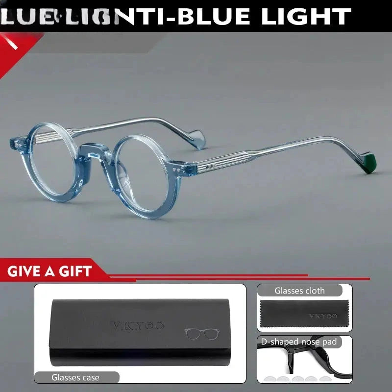 Unisex Round Full Rim Acetate Reading Glasses 623202 — view 3 | Rx Spectacle