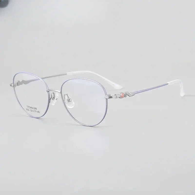 Women's Oval Full Rim Titanium Prescription Glasses 83004 — view 5 | Rx Spectacle