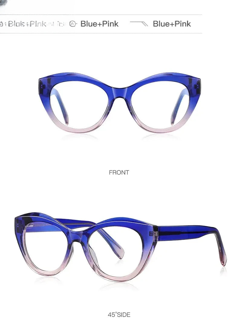 Women's Cat Eye Full Rim Reading Glasses Pfd2168 — view 25 | Rx Spectacle