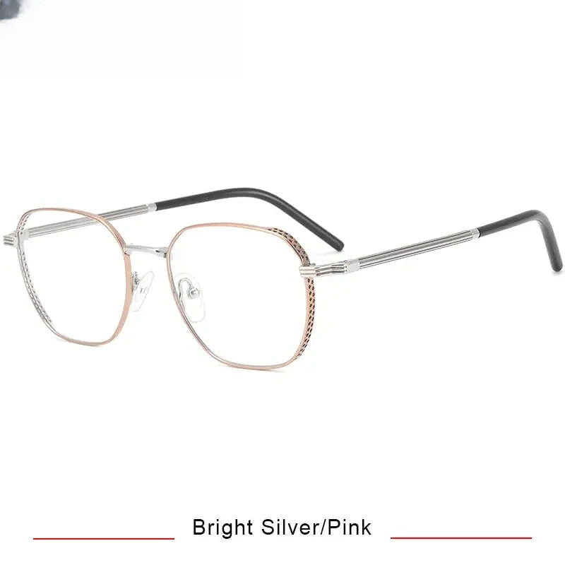 Women's Square Full Rim Titanium Flat Top Prescription Glasses 16023 — view 4 | Rx Spectacle