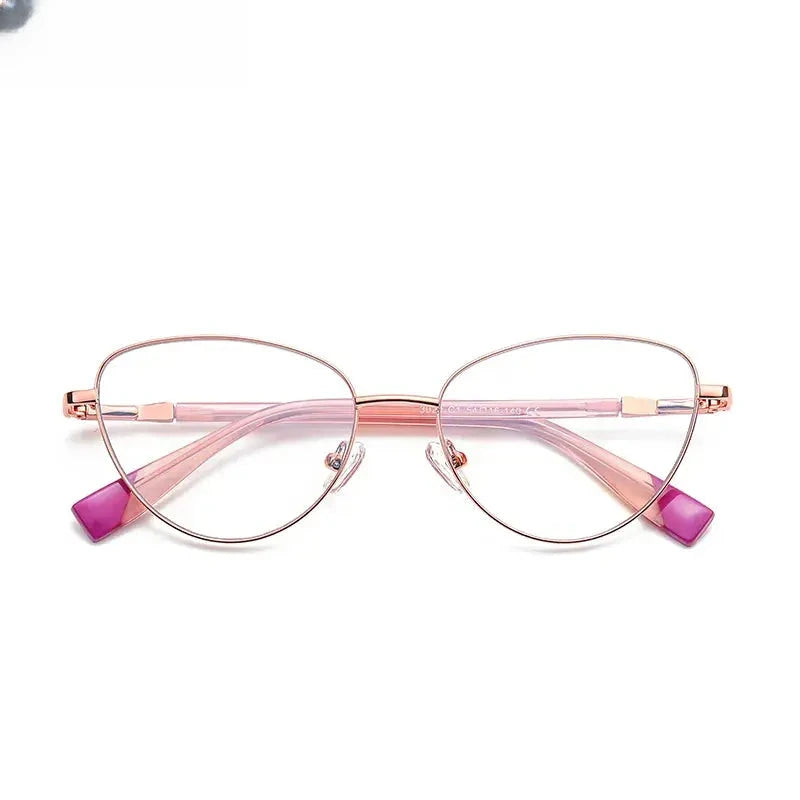 Women's Cat Eye Full Rim Alloy Reading Glasses 3020 — view 11 | Rx Spectacle