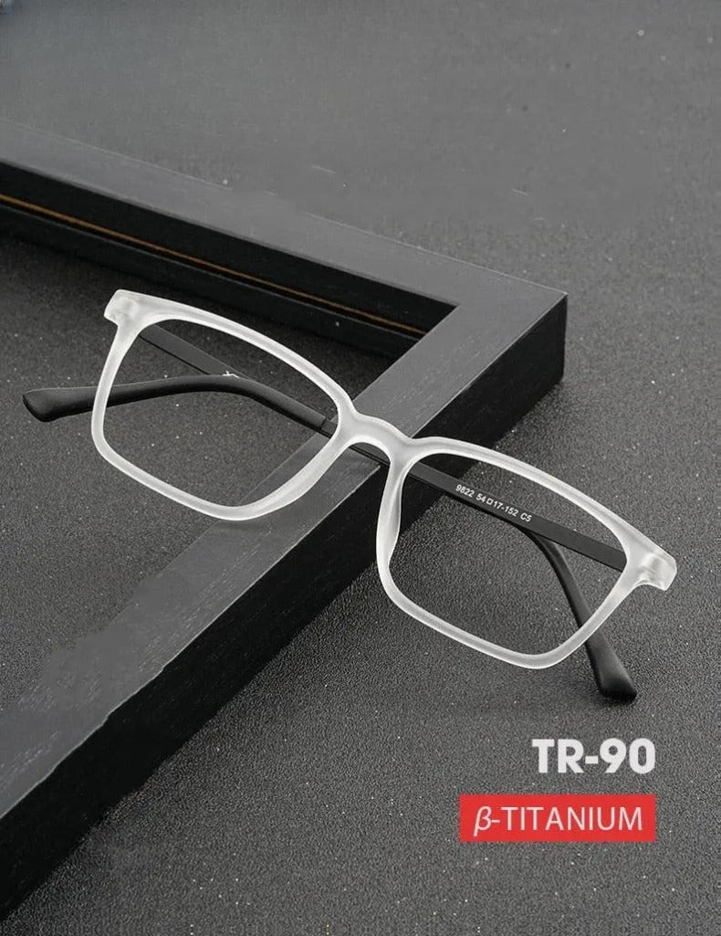 Men's Square Full Rim Titanium Prescription Glasses 9822 — view 1 | Rx Spectacle