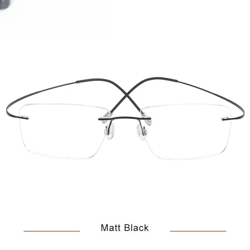 Men's Square Rimless Titanium Prescription Glasses Kr6064 — view 4 | Rx Spectacle
