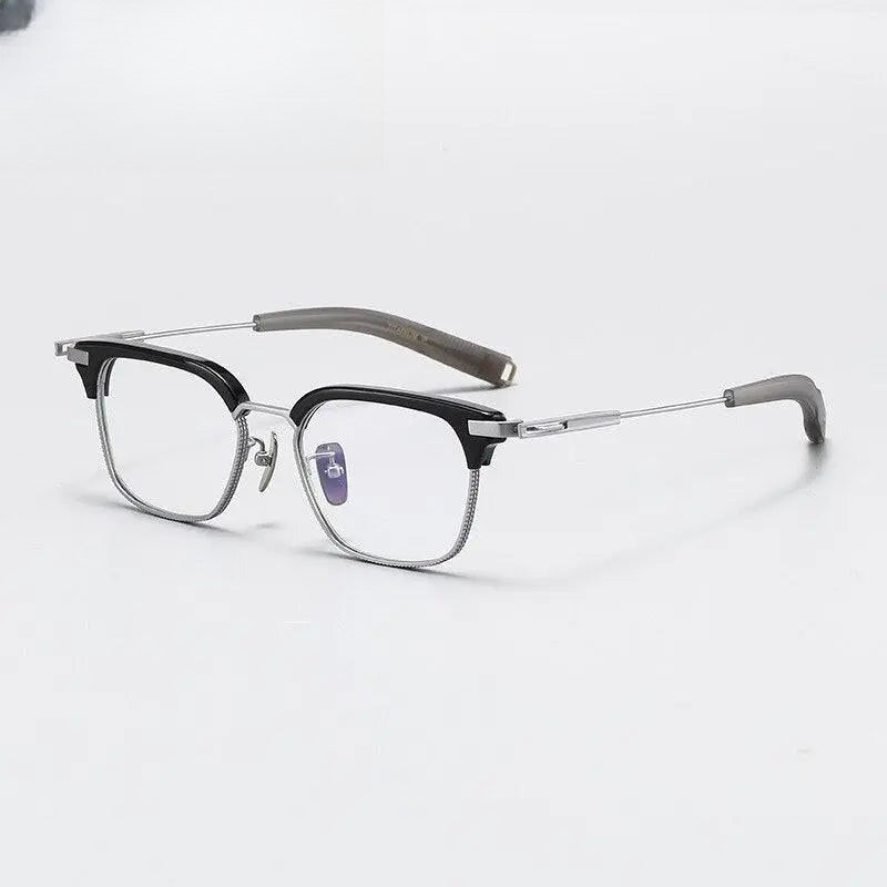 Unisex Square Full Rim Titanium Prescription Glasses Gxyj1070 — view 3 | Rx Spectacle