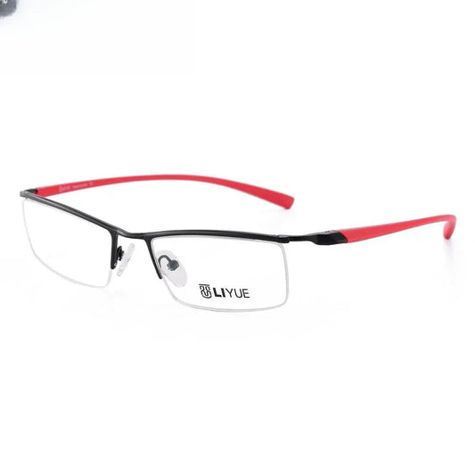 Men's Square Semi-Rimless Alloy Prescription Glasses 8199 — view 1 | Rx Spectacle