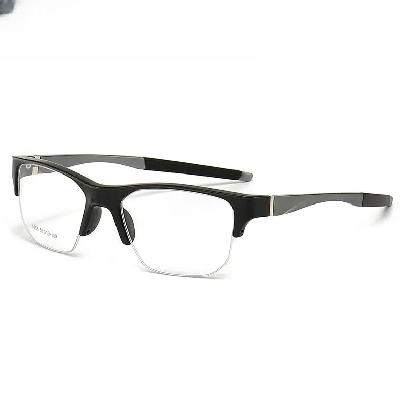 Unisex Square Semi-Rimless TR90 Prescription Glasses 615856 — view 10 | Rx Spectacle