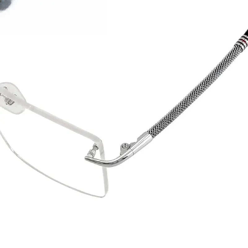 Unisex Square Rimless Titanium Prescription Glasses 1657 — view 3 | Rx Spectacle