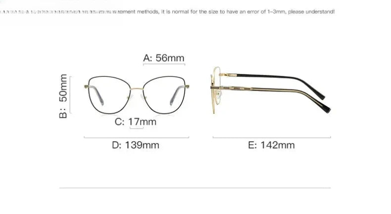Women's Butterfly Full Rim Alloy Reading Glasses 3072 — view 14 | Rx Spectacle