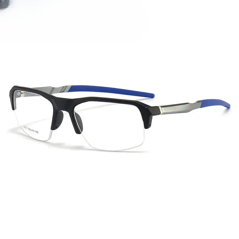Unisex Square Semi-Rimless TR90 Sports Glasses 58578 — view 1 | Rx Spectacle