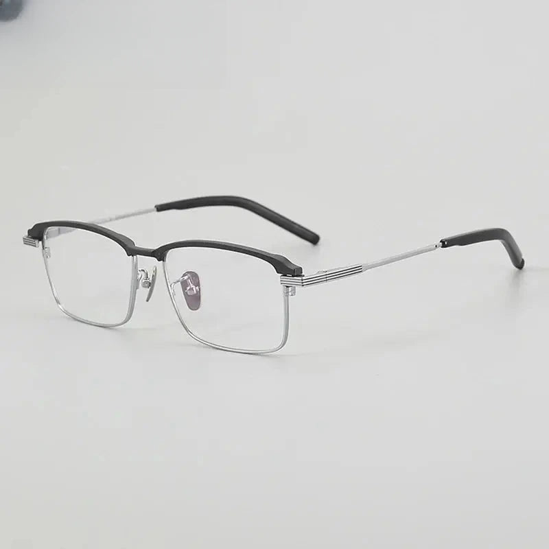 Unisex Square Full Rim Titanium Oversized Prescription Glasses 38941 — view 7 | Rx Spectacle