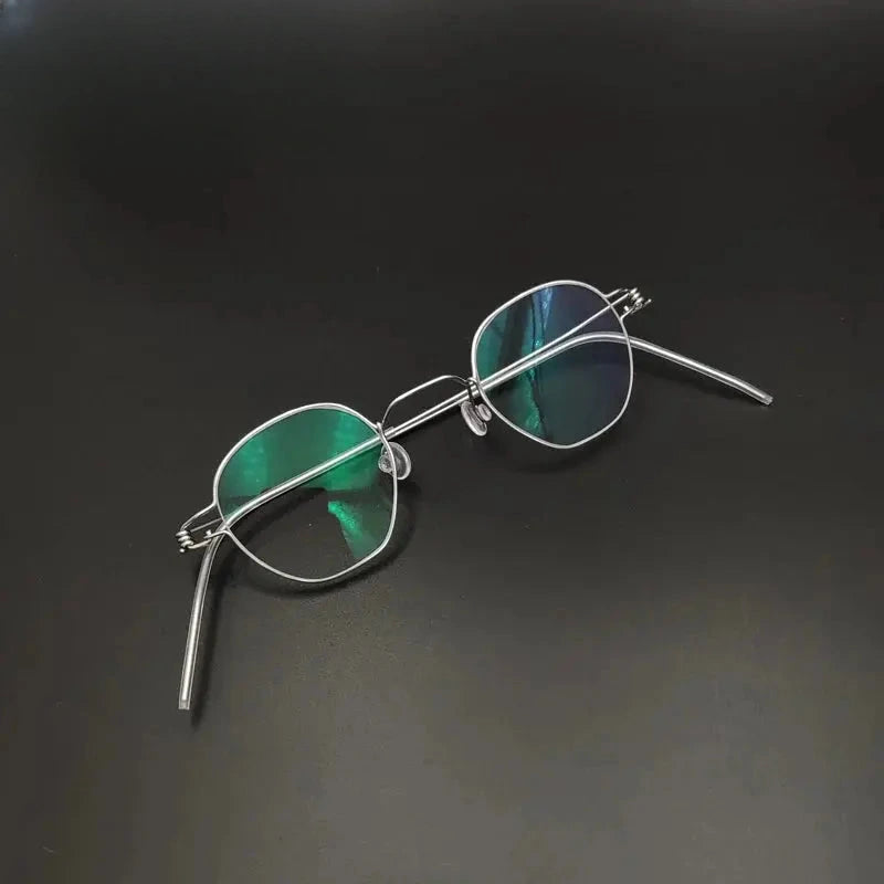 Unisex Polygon Full Rim Stainless Steel Prescription Glasses Y3835 — view 6 | Rx Spectacle