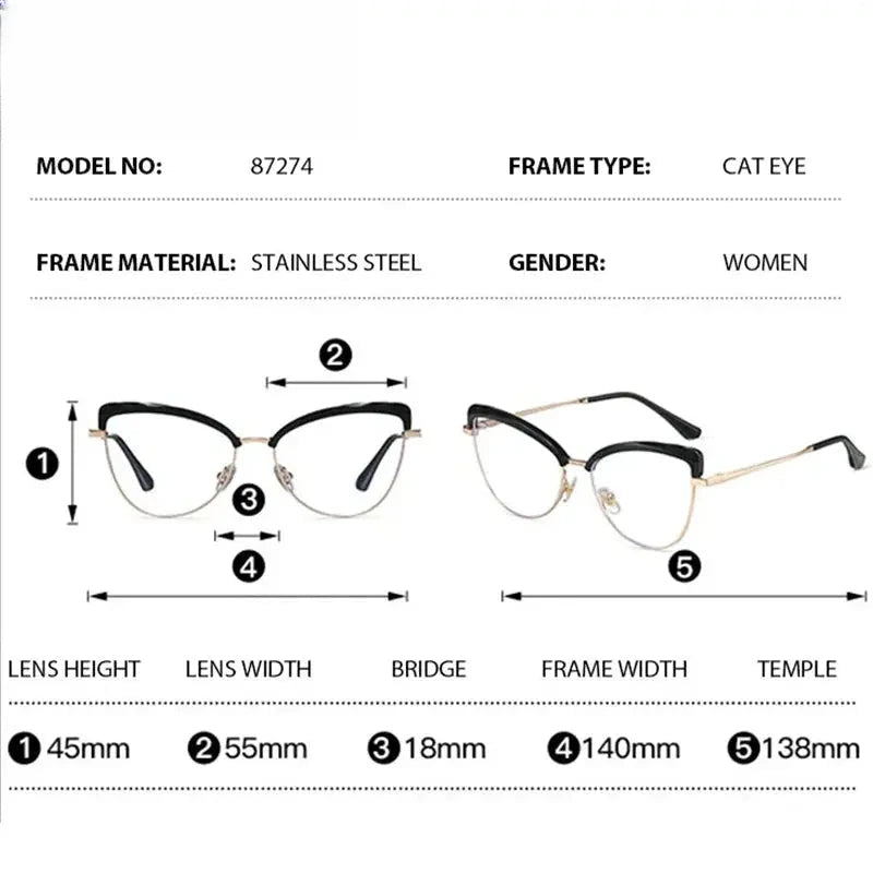 Women's Cat Eye Full Rim TR90 Prescription Glasses 687274 — view 2 | Rx Spectacle