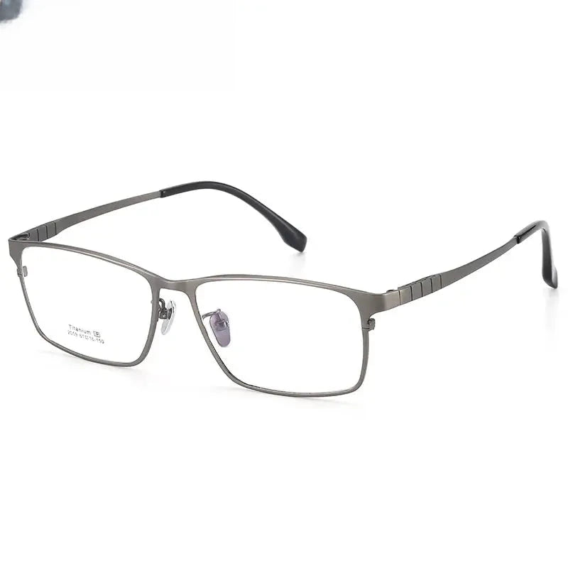Men's Square Full Rim Titanium Oversized Prescription Glasses 20597 — view 4 | Rx Spectacle