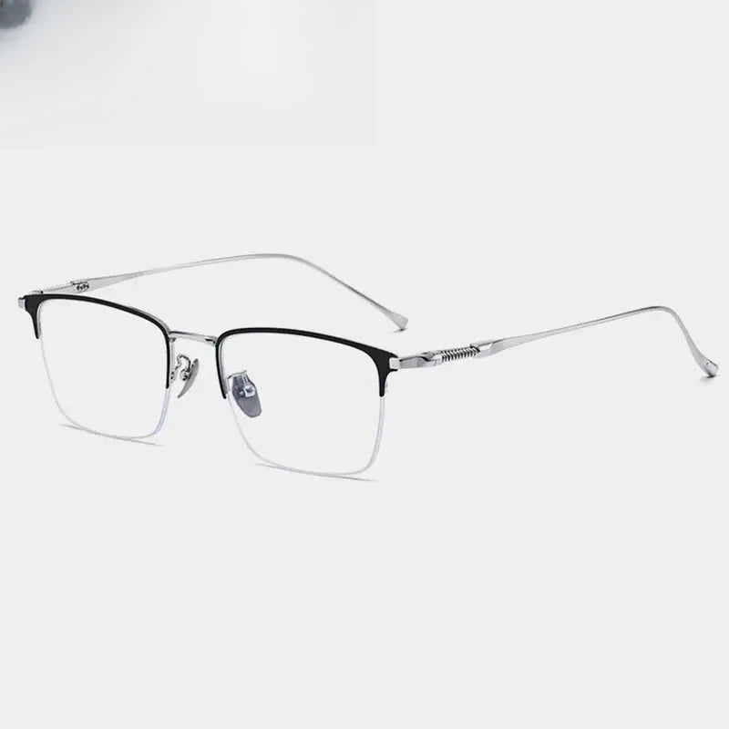 Men's Square Semi-Rimless Titanium Oversized Prescription Glasses 969011 — view 5 | Rx Spectacle