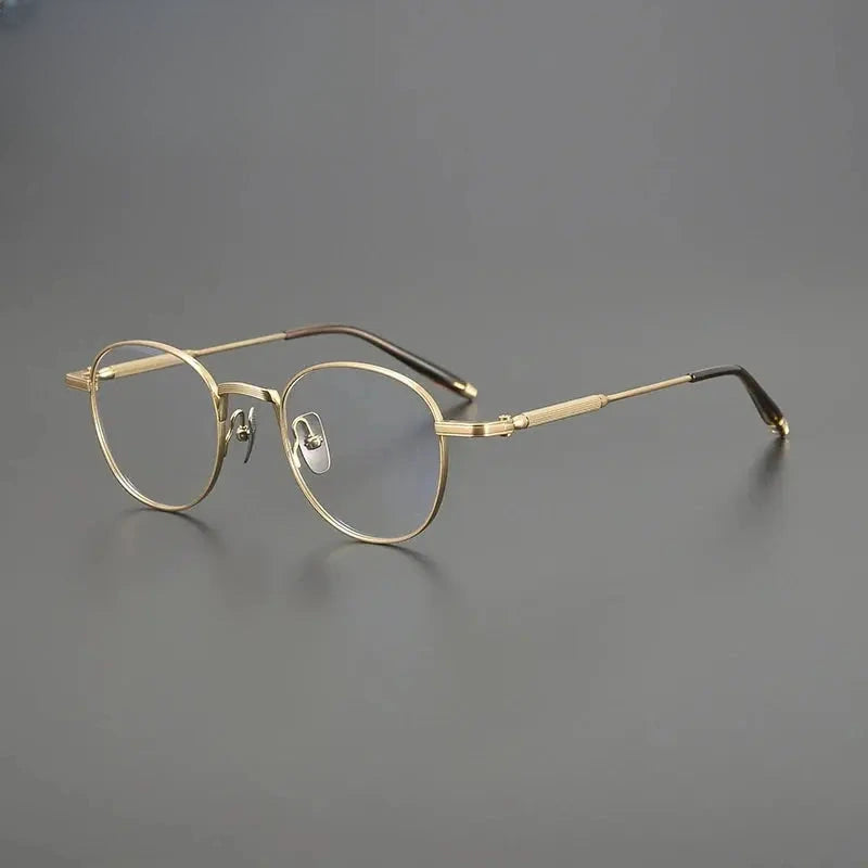 Unisex Round Full Rim Titanium Prescription Glasses G8829 — view 3 | Rx Spectacle