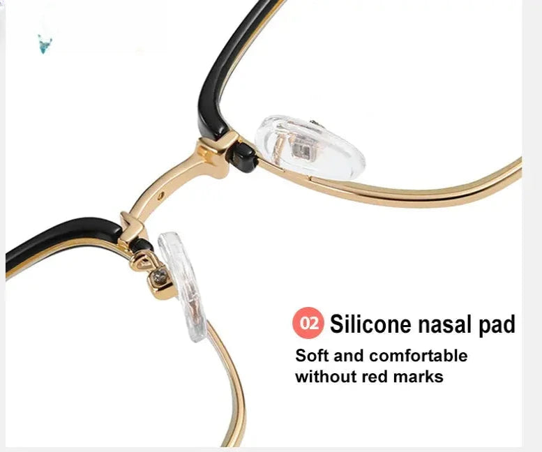 Unisex Square Full Rim Alloy Reading Glasses K002 — view 6 | Rx Spectacle