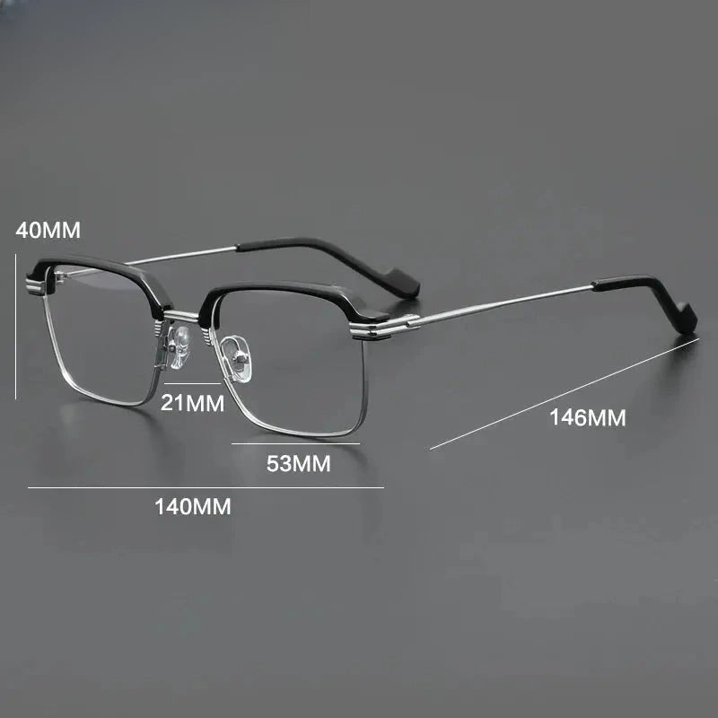 Unisex Polygon Full Rim Titanium Prescription Glasses 181094 — view 2 | Rx Spectacle