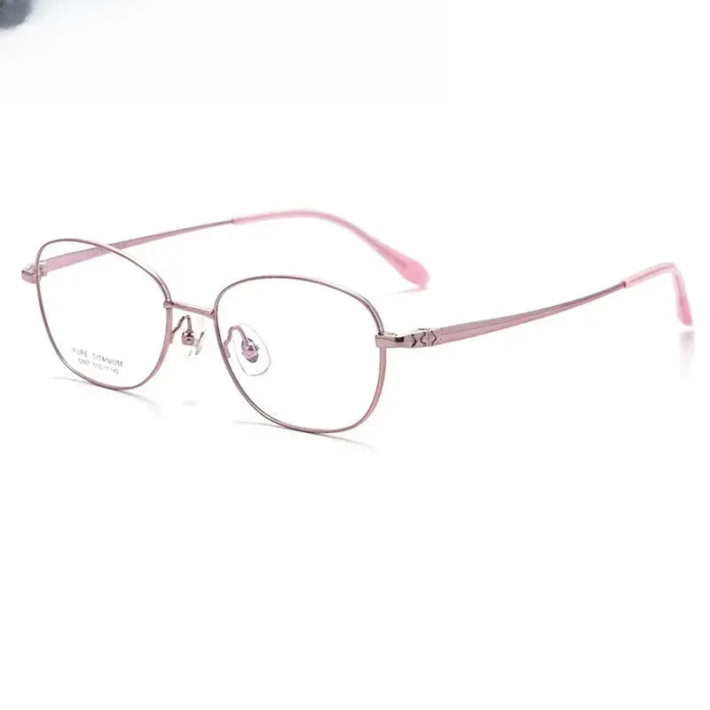 Women's Oval Full Rim Titanium Prescription Glasses 852807 — view 7 | Rx Spectacle