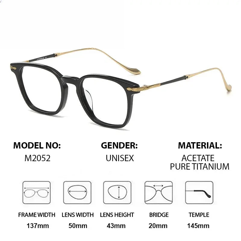 Women's Square Full Rim Titanium Prescription Glasses 932052 — view 2 | Rx Spectacle