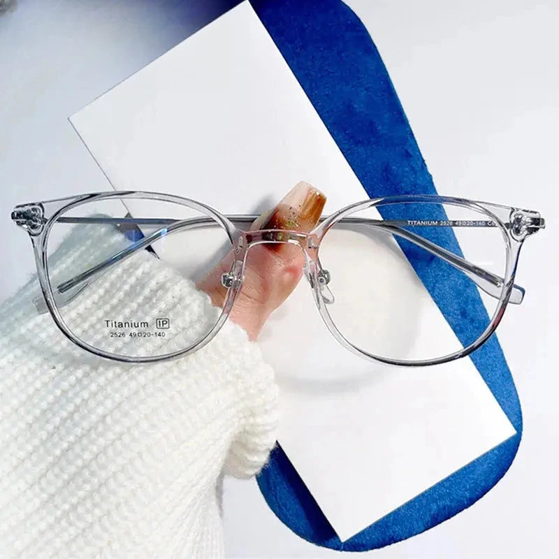 Women's Round Full Rim Titanium Prescription Glasses 402526 — view 7 | Rx Spectacle