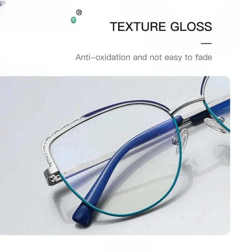 Women's Cat Eye Full Rim Alloy Reading Glasses 3112 — view 6 | Rx Spectacle