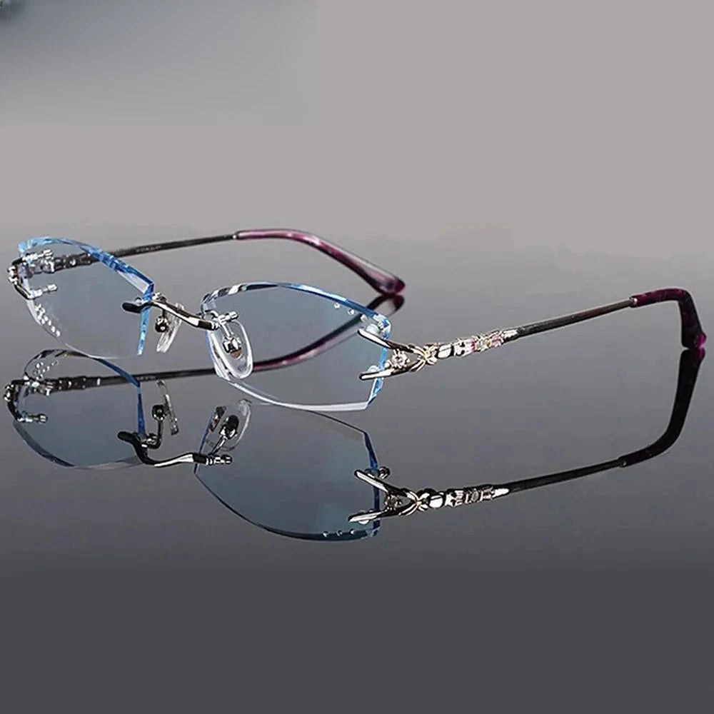 Women's Oval Rimless Titanium Prescription Glasses 961006 — view 1 | Rx Spectacle