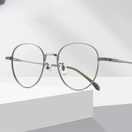 Women's Oval Full Rim Titanium Prescription Glasses 61027 — view 1 | Rx Spectacle