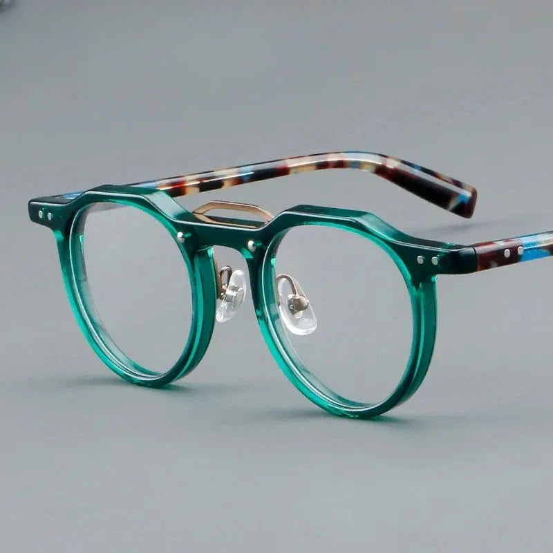 Unisex Round Full Rim Acetate Prescription Glasses Y5805 — view 1 | Rx Spectacle
