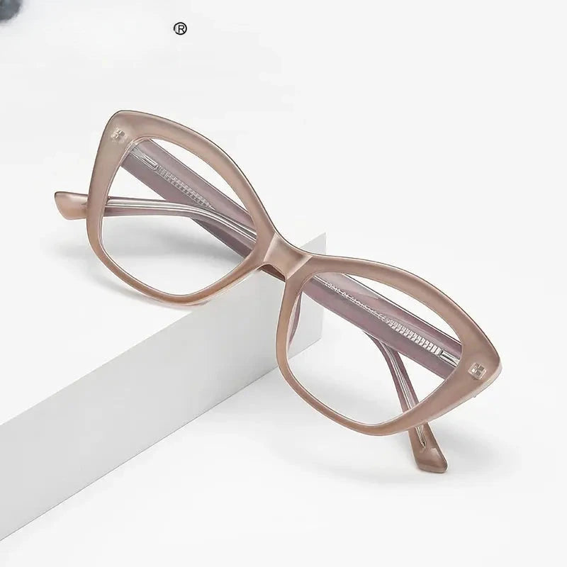 Women's Square Full Rim Titanium Reading Glasses 97048 — view 1 | Rx Spectacle
