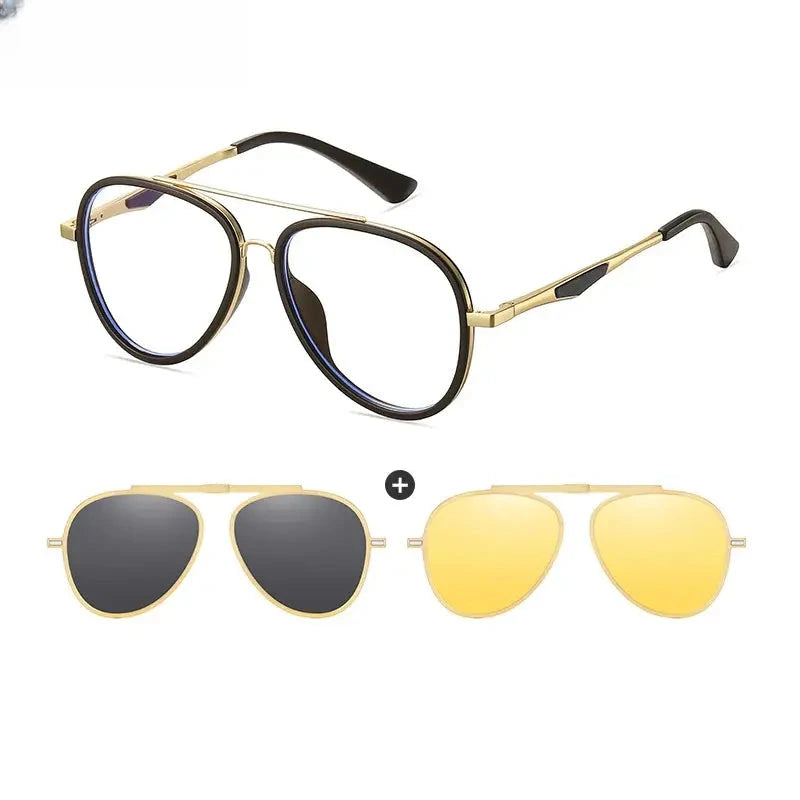 Women's Oval Full Rim Stainless Steel Clip-On Prescription Glasses 77052 — view 4 | Rx Spectacle