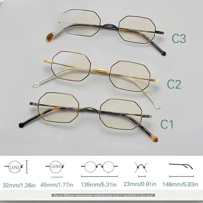Women's Polygon Full Rim Titanium Prescription Glasses 313532 — view 2 | Rx Spectacle