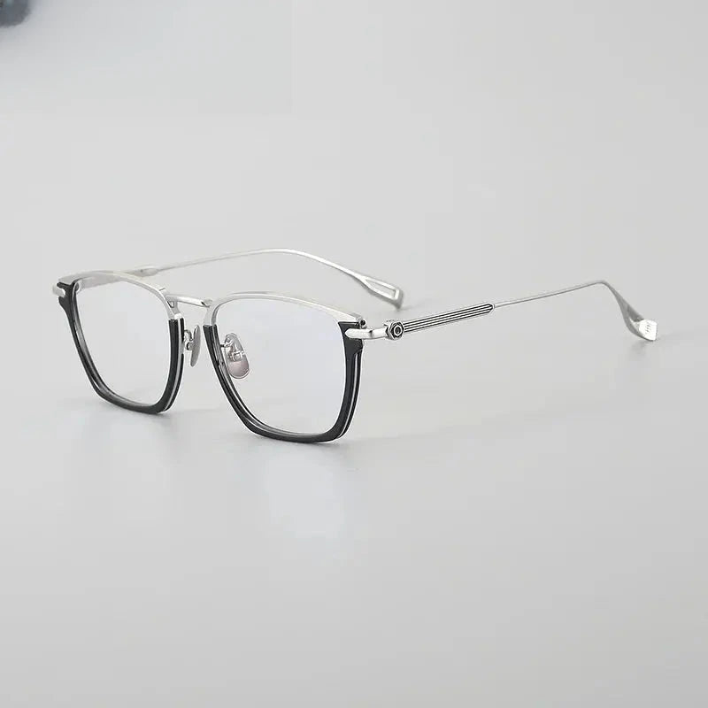Unisex Square Full Rim Titanium Prescription Glasses 24015 — view 7 | Rx Spectacle
