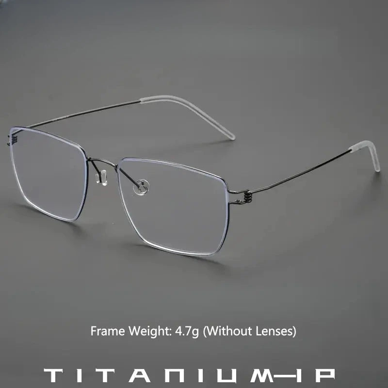 Women's Square Full Rim Titanium Screwless Prescription Glasses 360175 — view 1 | Rx Spectacle