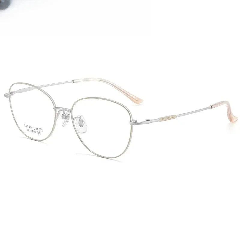 Unisex Oval Full Rim Titanium Prescription Glasses 616289 — view 7 | Rx Spectacle