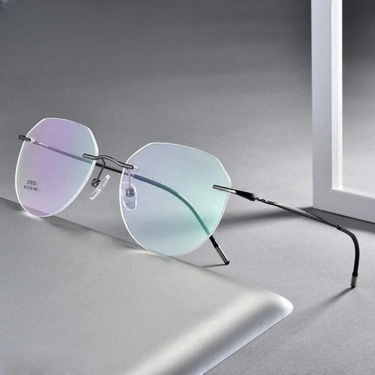 Men's Rimless Titanium Prescription Glasses S7052 — view 1 | Rx Spectacle