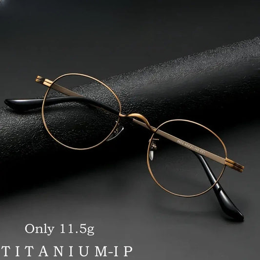 Women's Round Full Rim Titanium Prescription Glasses 8803 — view 1 | Rx Spectacle