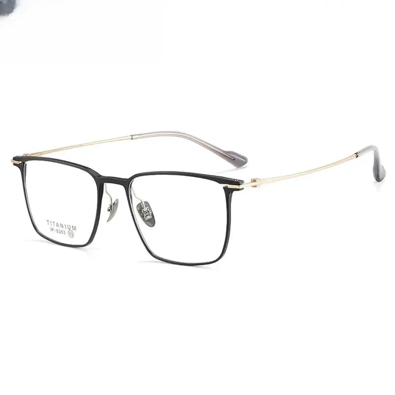 Men's Square Full Rim Titanium Prescription Glasses 776253 — view 5 | Rx Spectacle